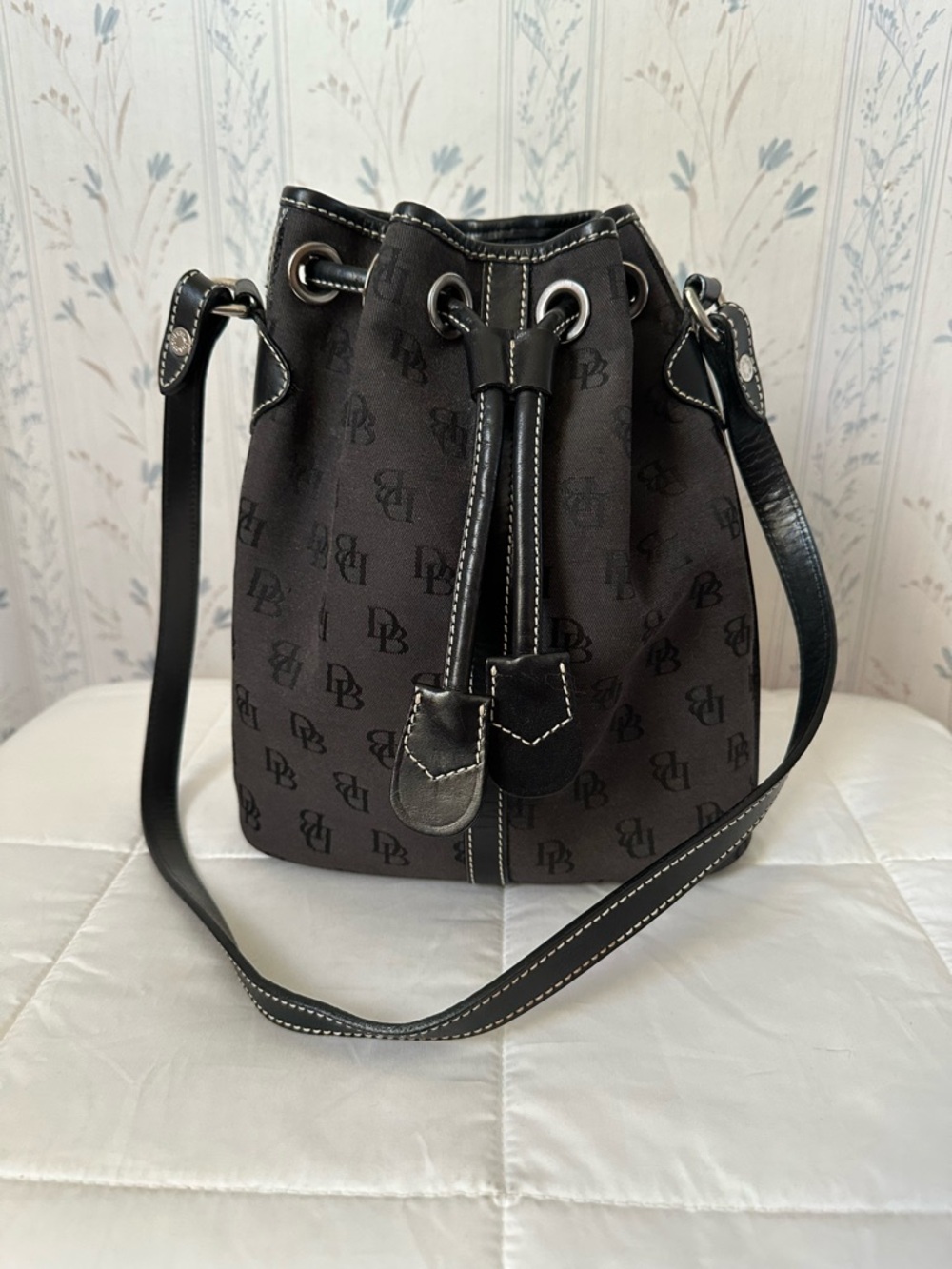 Dooney & Bourke Black Drawstring Bucket Purse